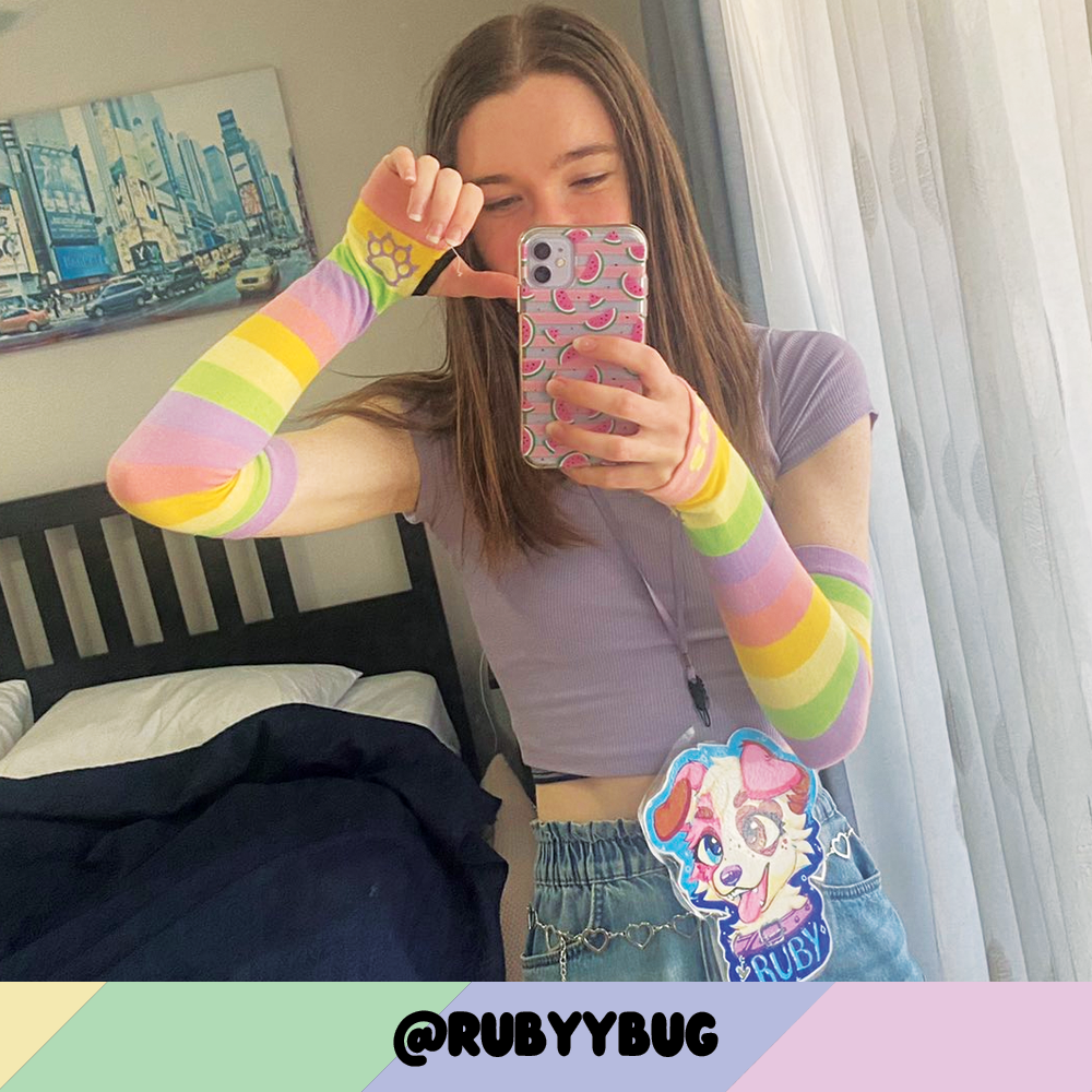 Pastel Rainbow Arm Warmers