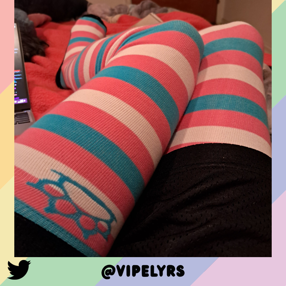 Trans Pride Slim Thigh High Sockies