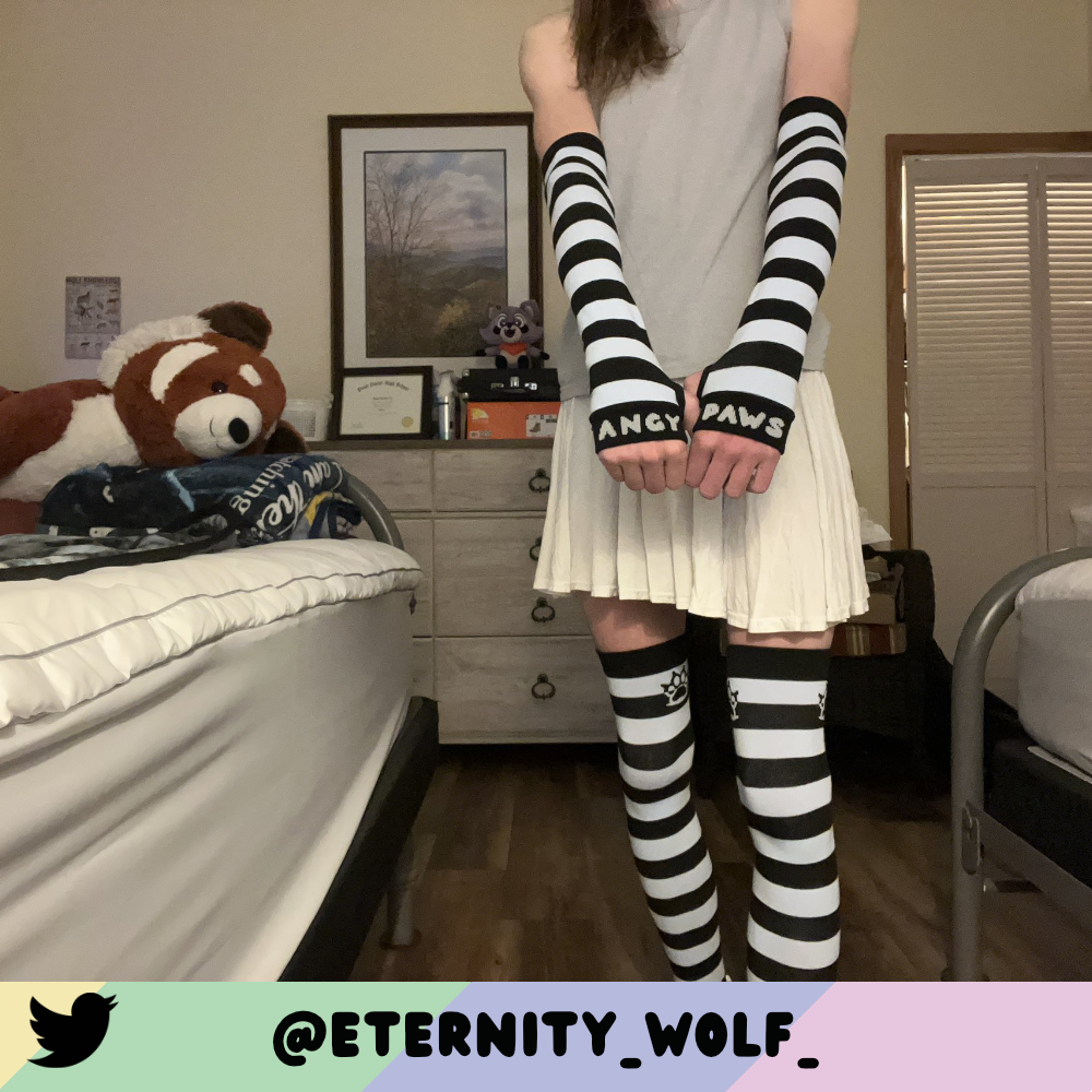 Black vs White Slim Thigh High Sockies