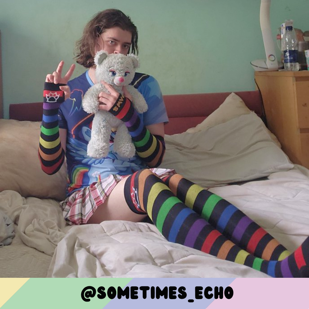 Rainbow vs Black Slim Thigh High Sockies