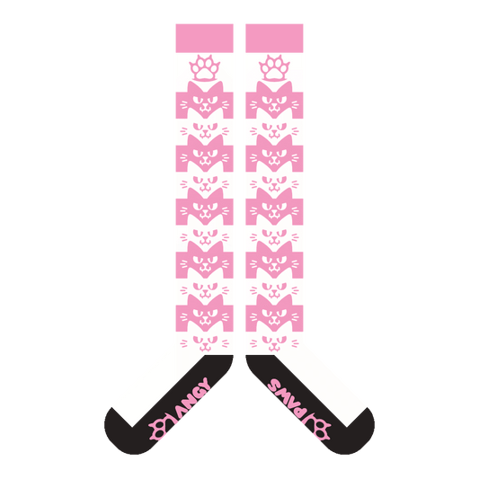 Light Pink Angy Cat Stak Sockies