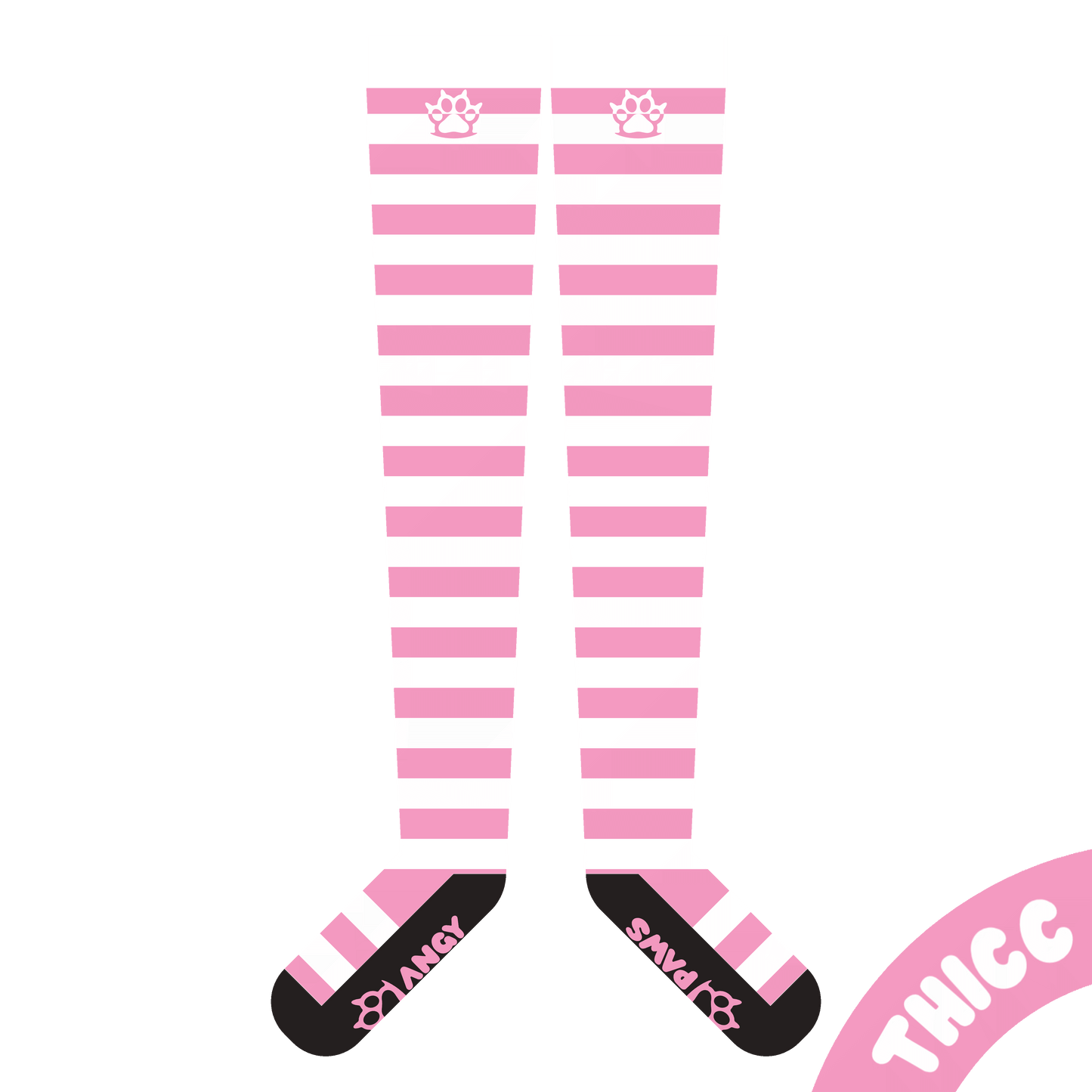 Light Pink vs White Thicc Thigh High Sockies